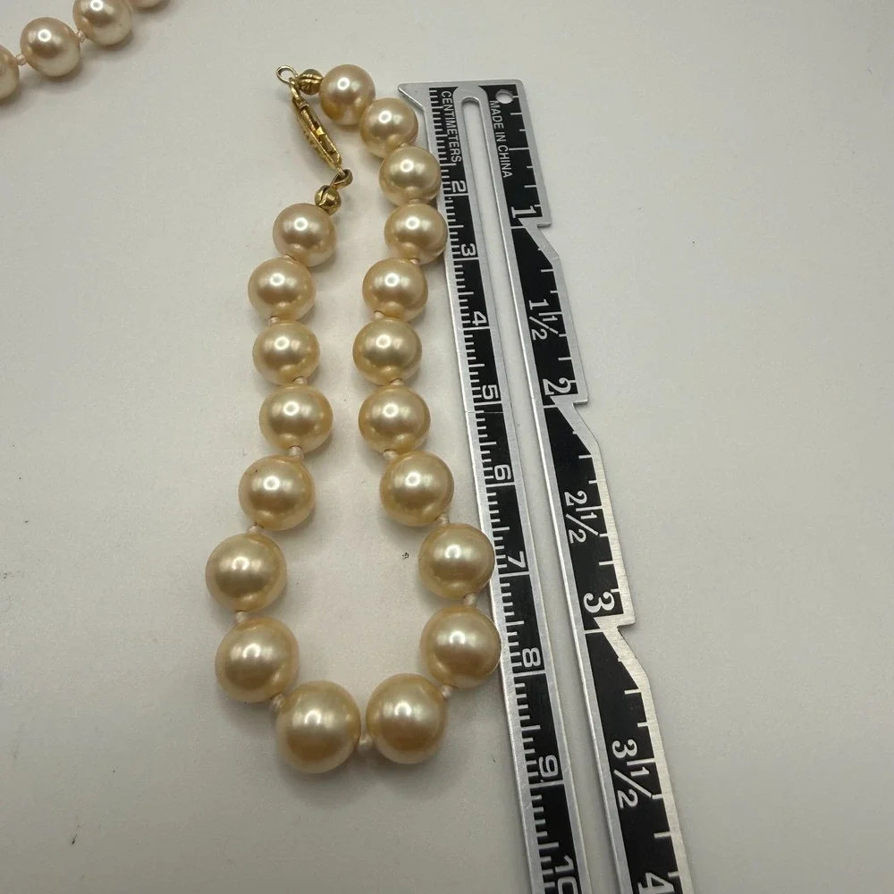 Vintage Faux Pearl Necklace Bracelet knotted Set Classic Bridal Wedding Elegant‎